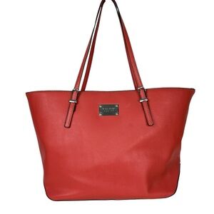 NINE WEST Pebbled Vegan Leather Tote Bag in Salmon